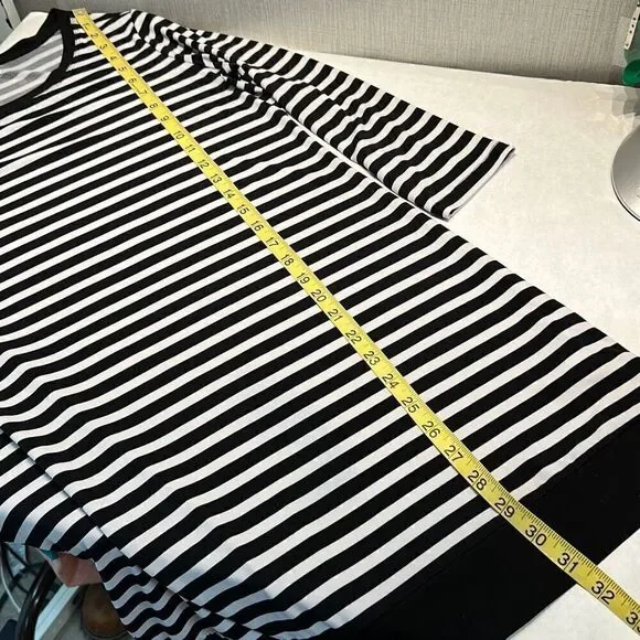 Calvin Klein Dress Size Medium Black White Stripe - Picture 5 of 5